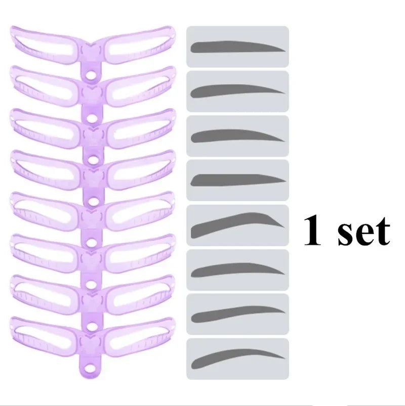 8 in 1 Reusable Eyebrow Stencils Eye Brow Stamp Templates Shape Set for Women Eye Brow Make up Accessories Beauty Tools