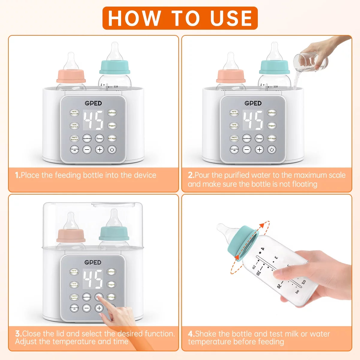 Baby Bottle Double Bottles 9-In-1 Fast Milk